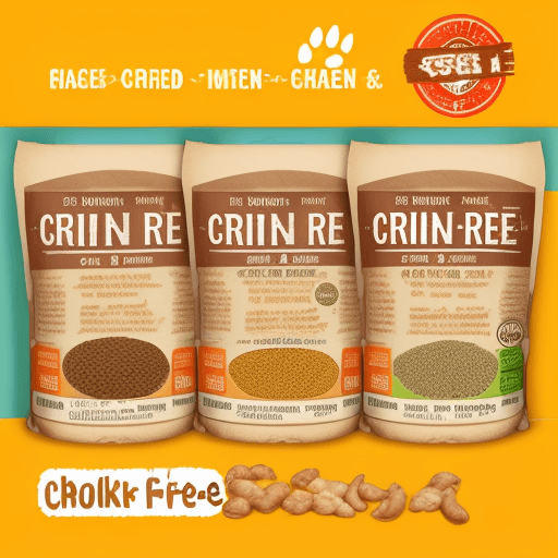 AI generated: Grain-free staple food package for dogs and cats made with chicken 
