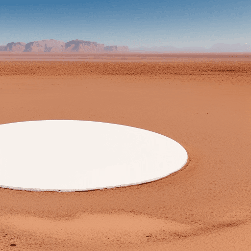 AI generated: Una oveja pequeña blanca 
un desierto