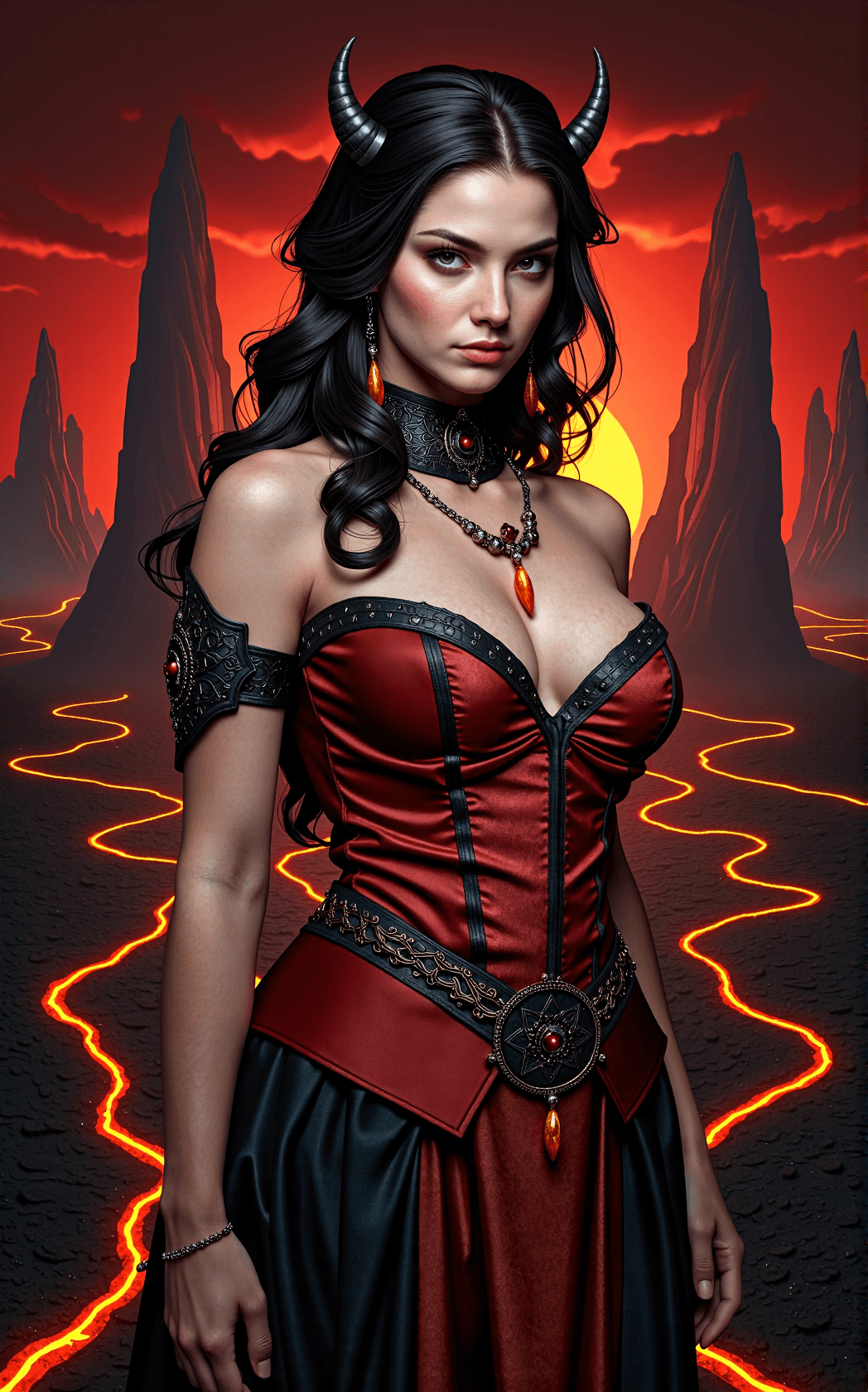 AI generated: In the heart of Purgatory, a scorched infernal realm of endless fire and ash, stands a malevolent yo...