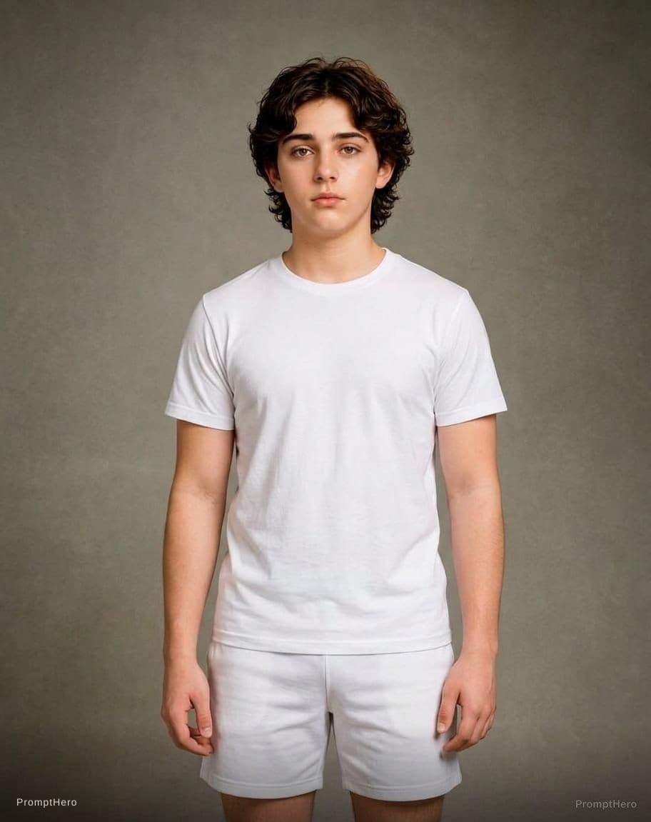 AI generated: shorts model athletic modest fit in white