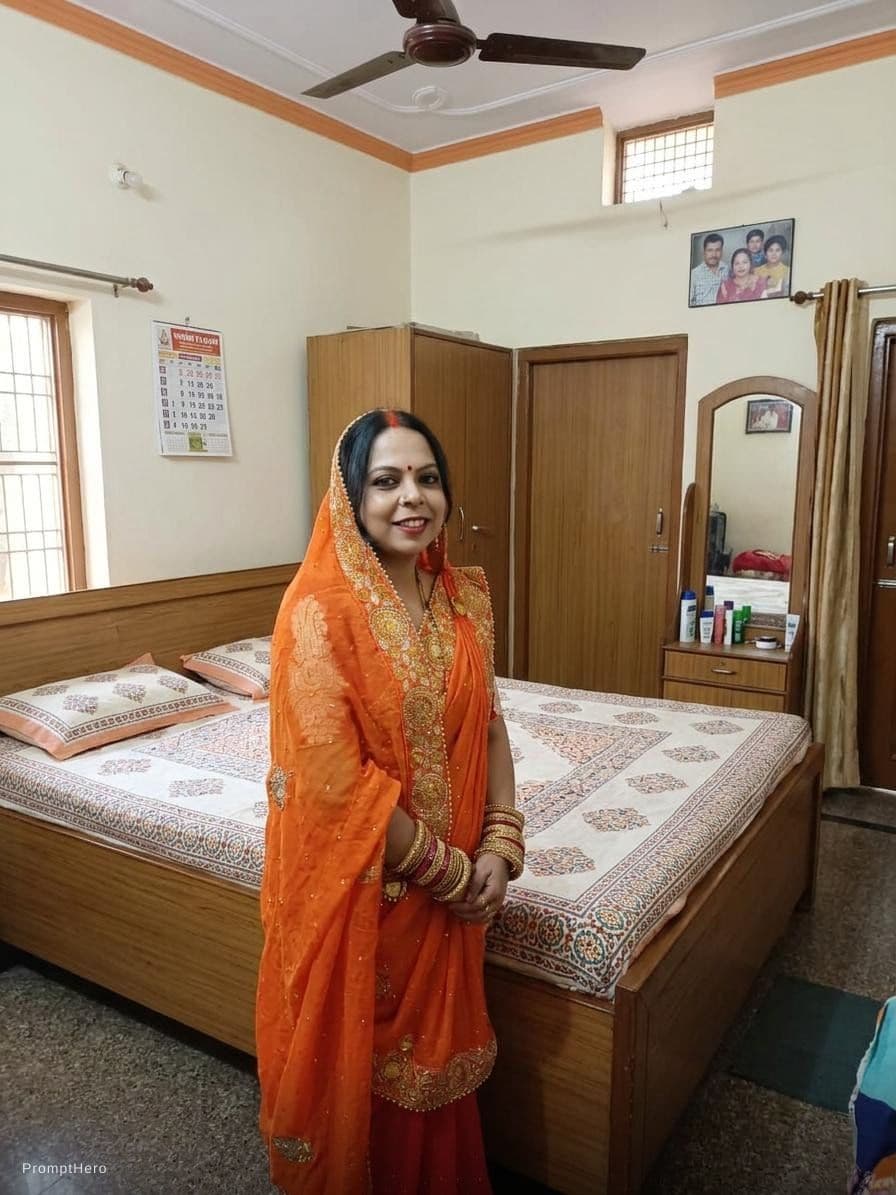 AI generated: Indian middle class bedroom 