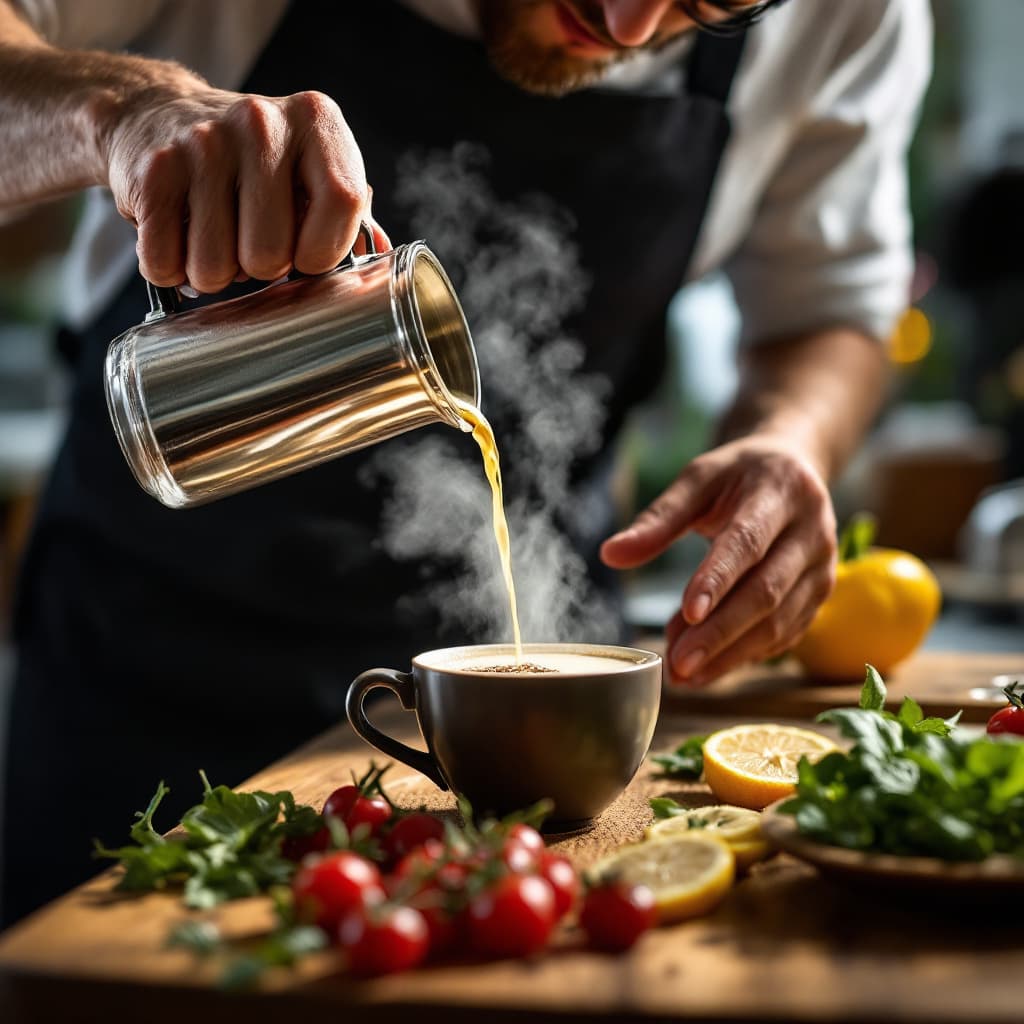 AI generated: making fresh of cofee