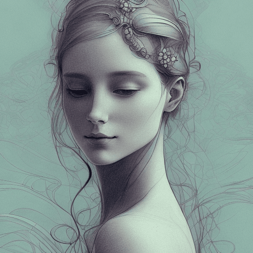 AI generated: drawing of a woman, in the style of video montages, nature-inspired art nouveau, soft-focus, i can't...