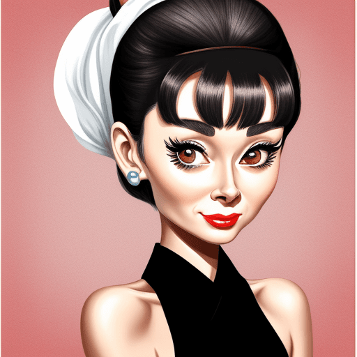 AI generated: Audrey Hepburn caricature  --niji 5
mix with Asian blood

