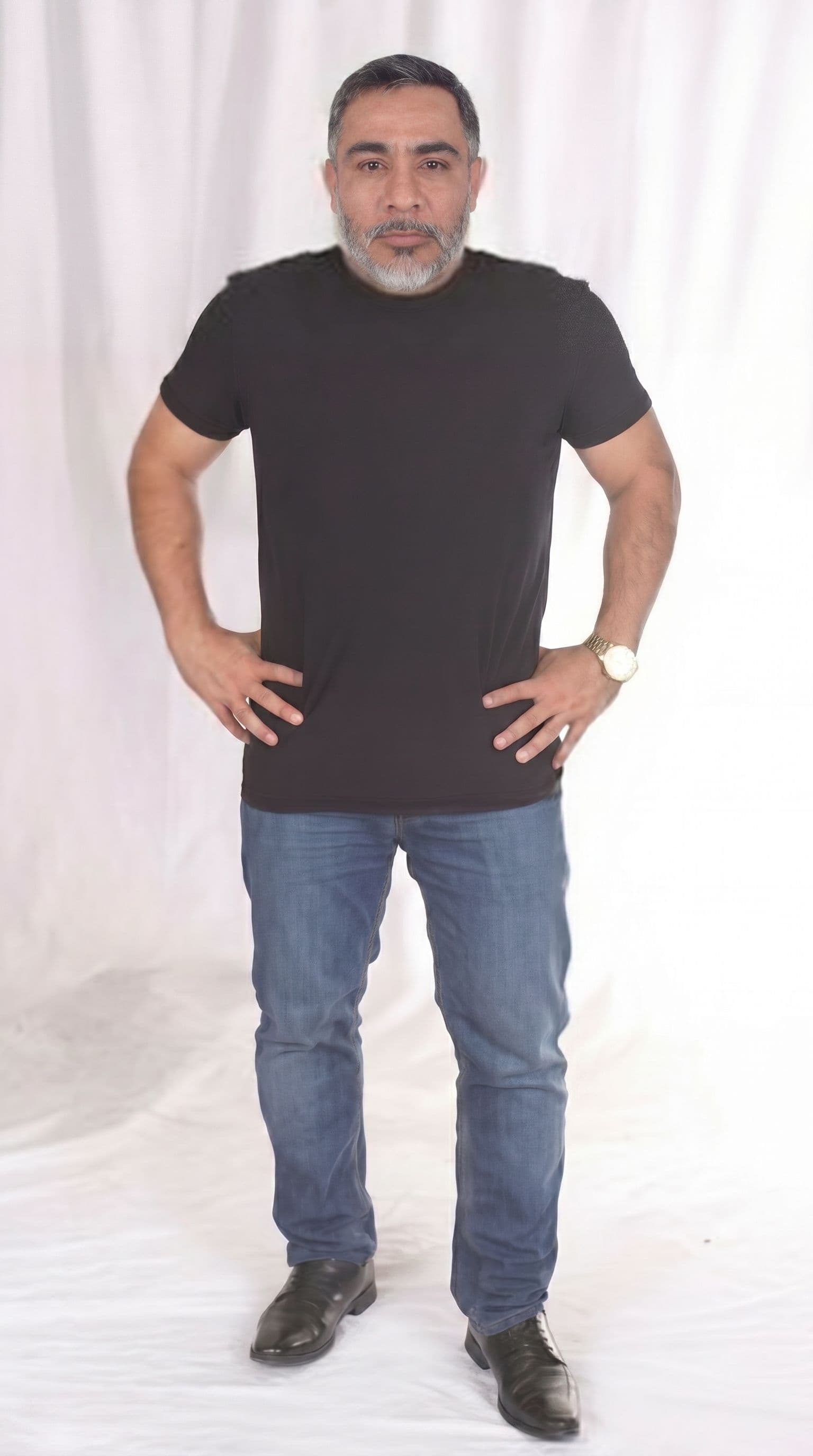 AI generated: {
  "prompt": "Create ONE single full-body ABSOLUTE ZERO MASTER FRAME of the EXACT SAME real man usi...