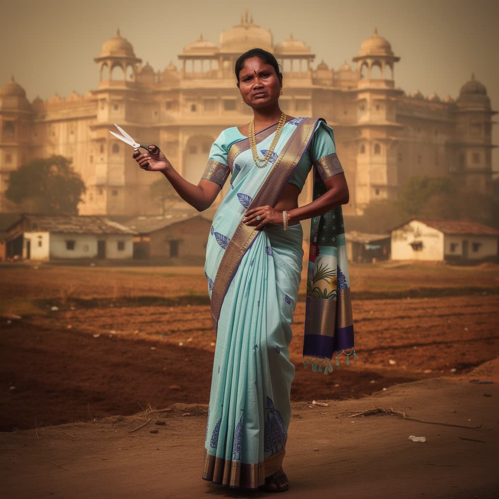 AI generated: Result
An Indian hot lady stands with a bold, attractive expression in a stylish hot pose with sciss...