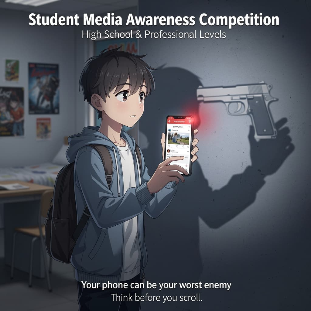 AI generated: A poster for a student competition for high school and professional level. An attractive and high-qu...