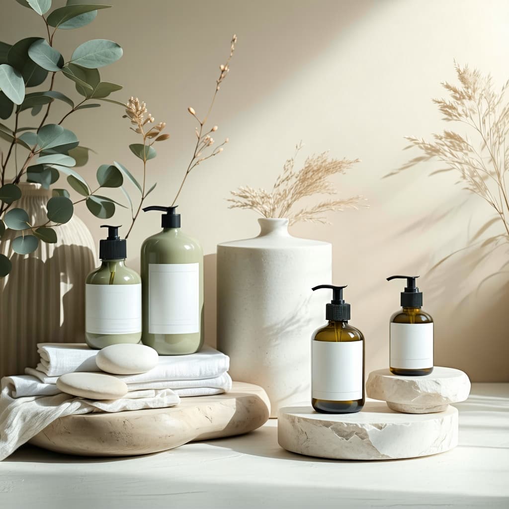 AI generated: Elegant, modern visual for a premium natural skincare brand from the Czech Republic. Minimalistic co...