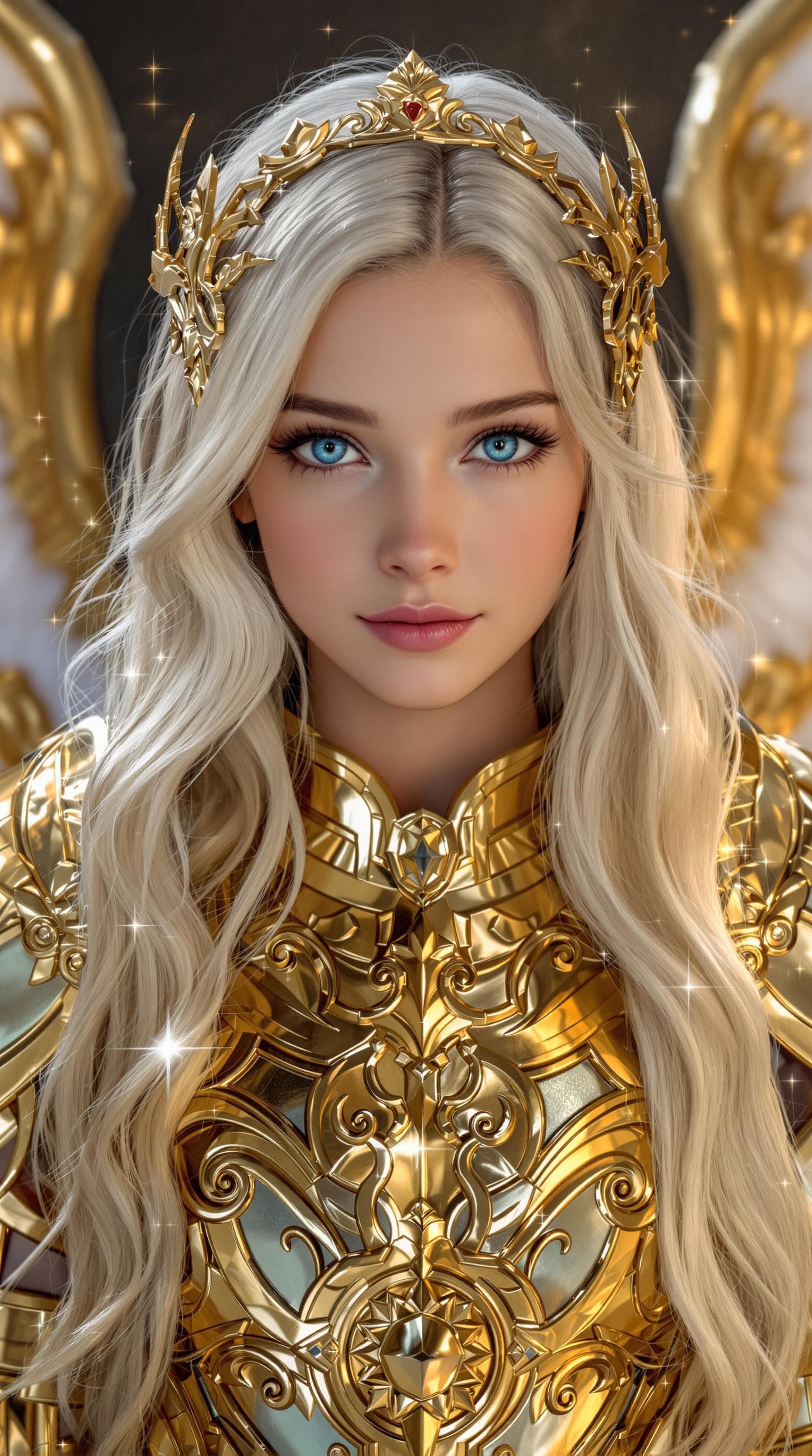 AI generated: a professional photo of a exceptionally of the most beautiful girl (age 13) in the world with platin...