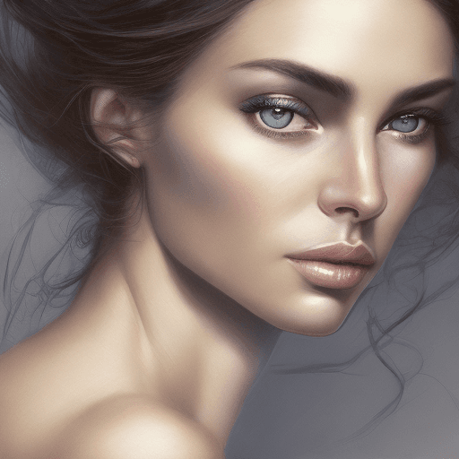 AI generated: the face of a woman with brown eyes, in the style of yigal ozeri, light navy and light gray, patrick...