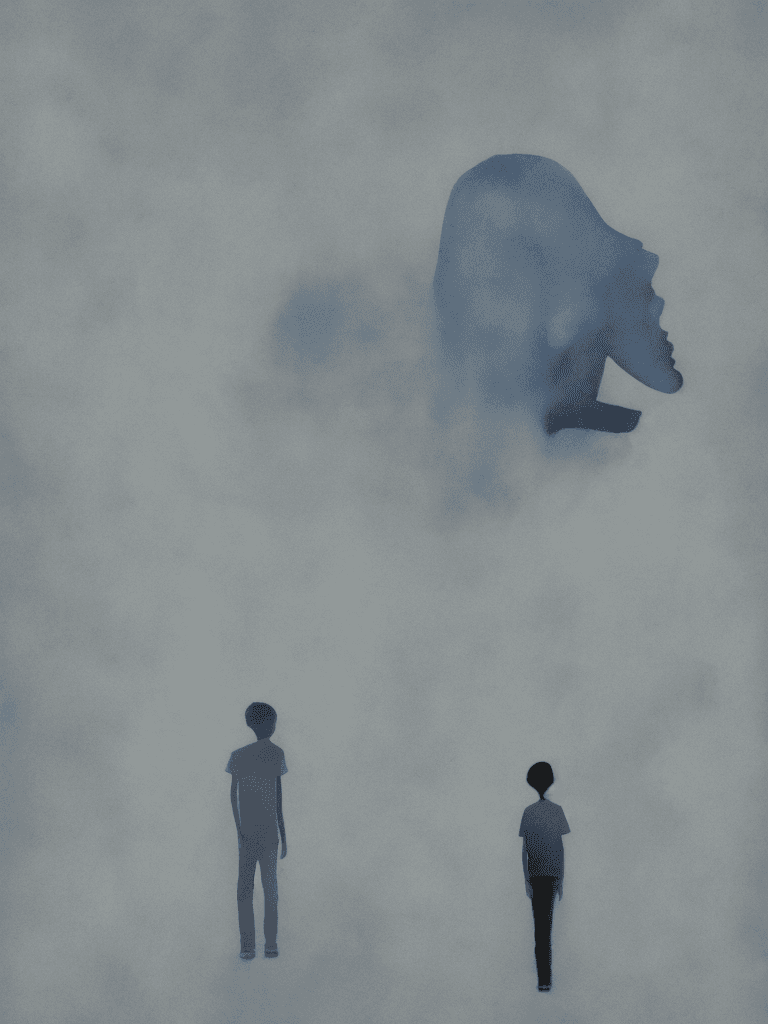 AI generated: "Create a book cover focused on the theme of adolescent anxiety. The cover should feature a lone tee...