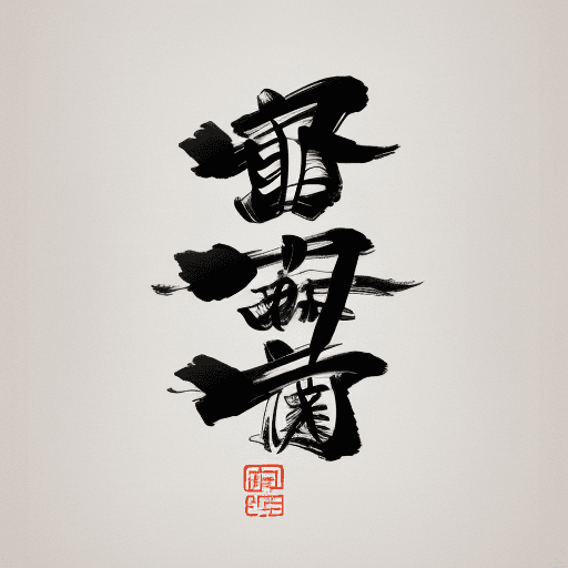 AI generated: ink artistic conception, with typography elements, abstract, complementary colors, simplicity, Chine...