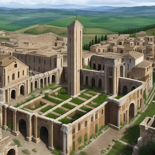 AI generated: Hyper realistic High resolution photography The Roman City of Garalos in Medieval Times