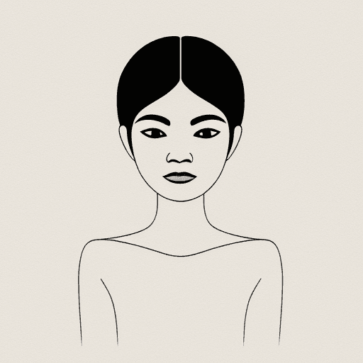 AI generated: A minimalist abstract sketch of a indonesia woman