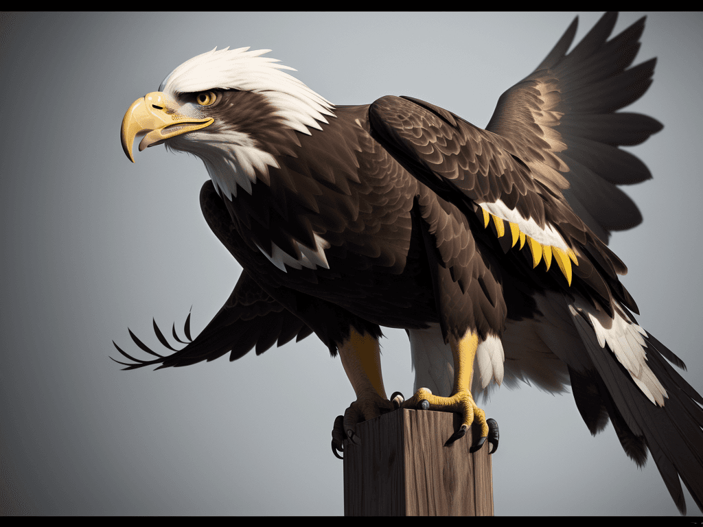 AI generated: An eagle with a tuque on his head. The tuque colors are black, red and yellow.
cinematic, photo real...
