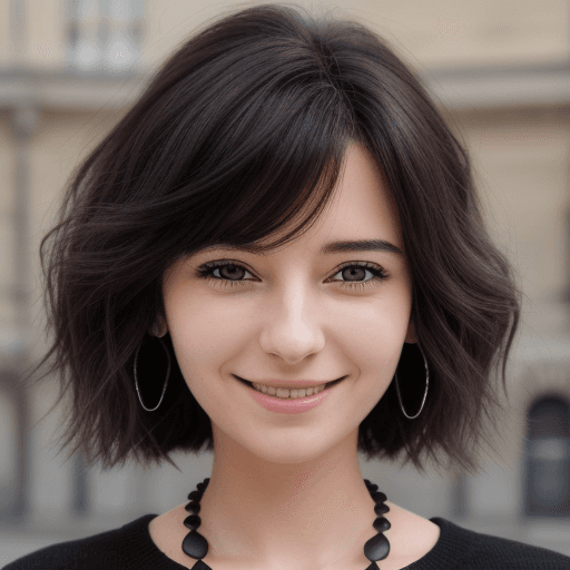 AI generated: Image type dessin animé femme cheveux wavy peau noire avec un collier écrit Rich’Ella Paris avec un ...
