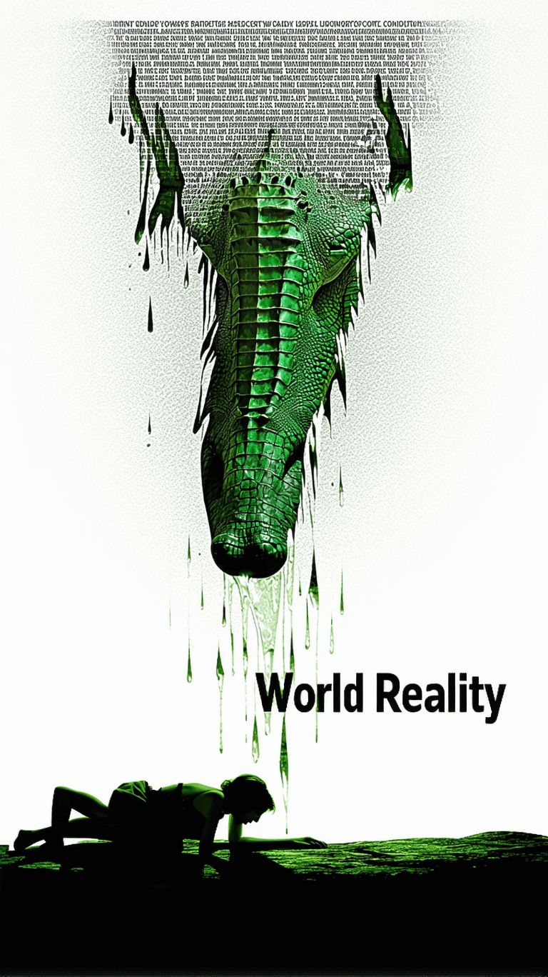 AI generated: Shakespear theater scene hamlet lying on a rock,a woman silhouette crocodile skinned background a hu...