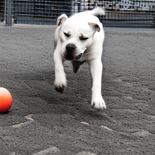 AI generated: dog playing with a ball