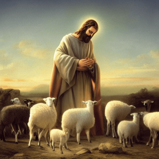 AI generated: Jesus Christ with lamb