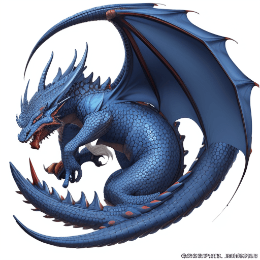 AI generated: blue dragon, text: 2024  
