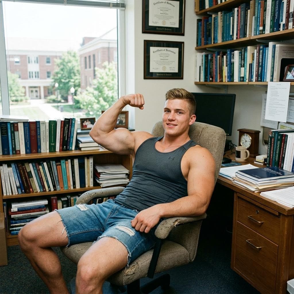 AI generated: male muscular 20-year-old male bodybuilder, blonde hair,  blue eyed bodybuilder with huge pecs, wear...