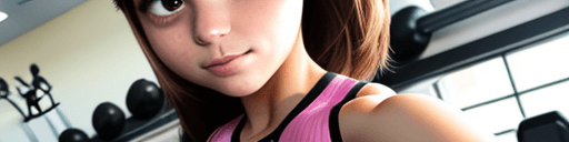 AI generated: selfie of a girl at a gym