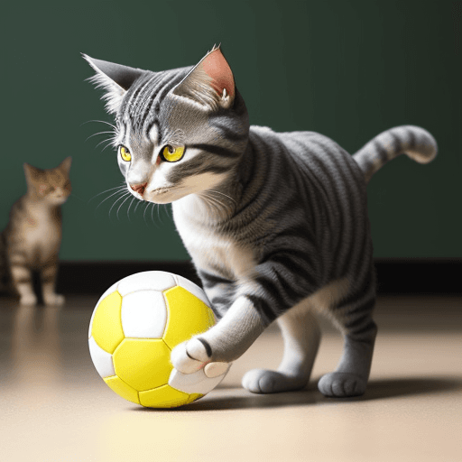 AI generated: cat playing with a ball