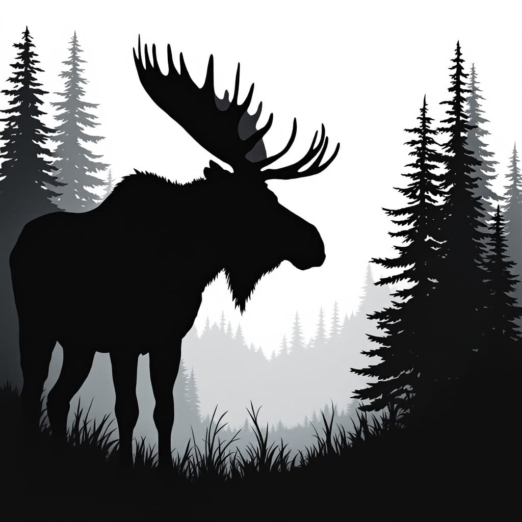 AI generated: silhouette moose