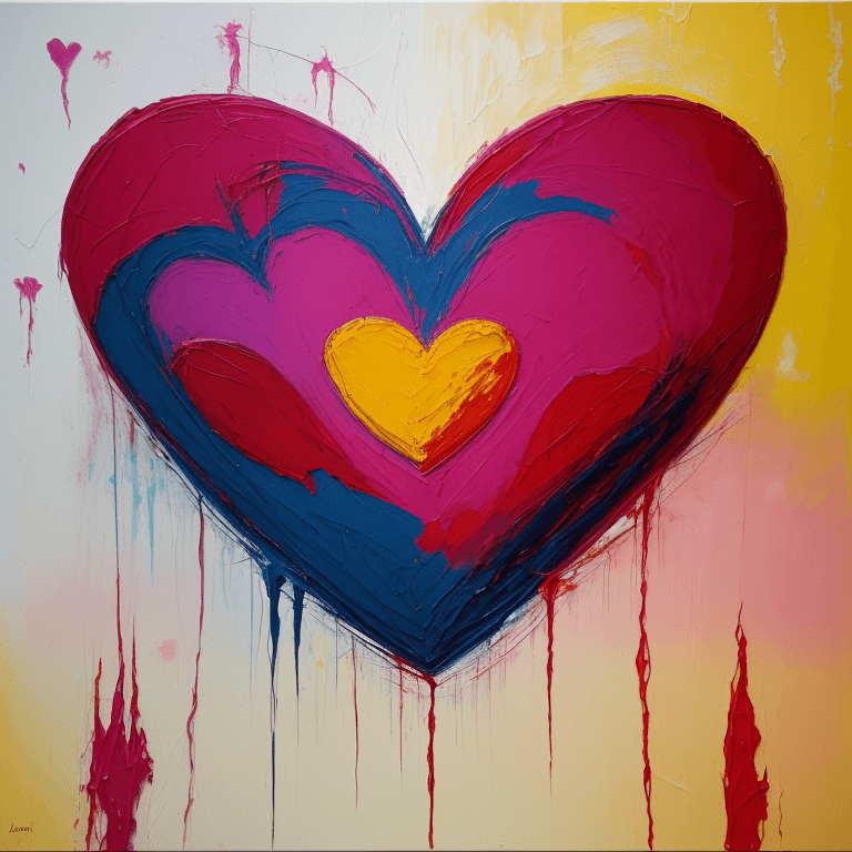 AI generated: abstract  painting, art, heart