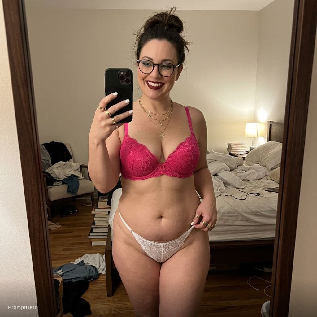 AI generated: {
  "shot_type": "mirror selfie",
  "general_style": "photorealistic, natural, candid, not AI-lookin...