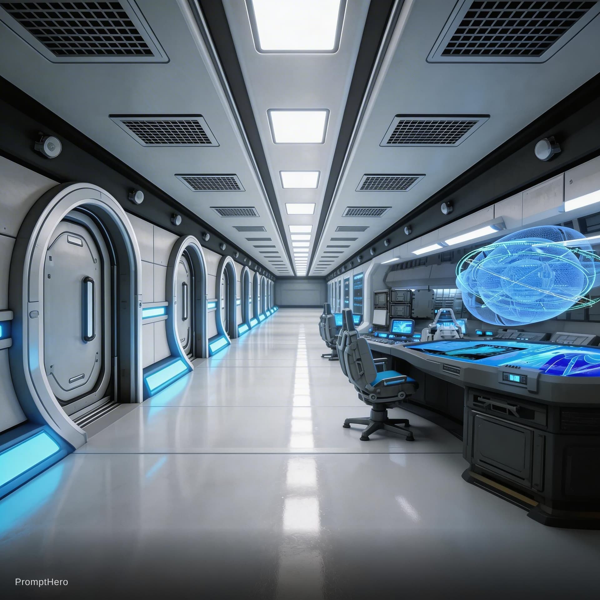 AI generated: Sci-Fi Scene. Give reference image 2 the same structural feel and design as reference image one. Sho...