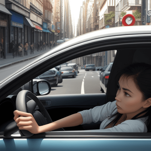 AI generated: side view, make it driving in a busy street
