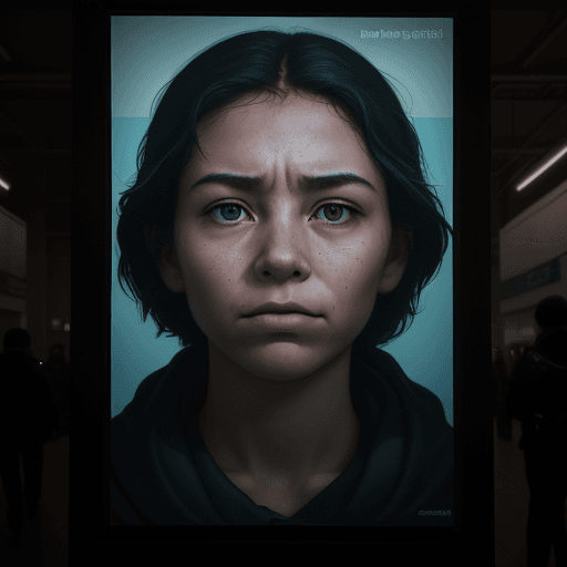 AI generated: Amidst the telescreens and propaganda posters, a lone individual rebels against conformity. The soft...