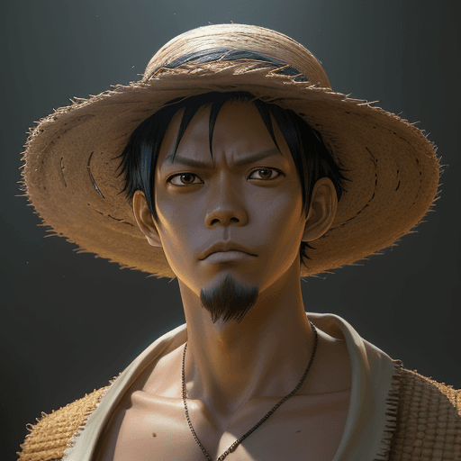AI generated: made by erwin alsyahna, Daniel F Gerhartz, character of One Piece movie, Monkey D. Luffy, in straw h...