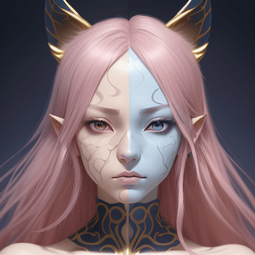 AI generated: beautiful, cute, mysterious. perfectly beautiful twist, astonishing, amazing, golden. anime, symmetr...