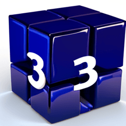 AI generated: a logo that represents a blue 3D cube with written in front of Compt3D in blue  