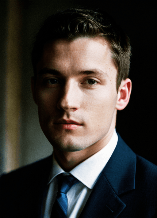 AI generated: portrait photo of man Joseph Mills in clothes, face, 8k uhd, high quality, film grain, <lora:more_de...