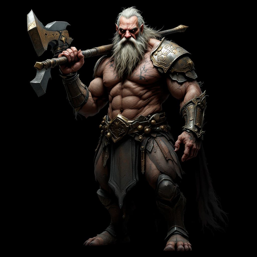 AI generated: Create a full-body image of an elderly centaur, a majestic and wise warrior standing tall and proud....
