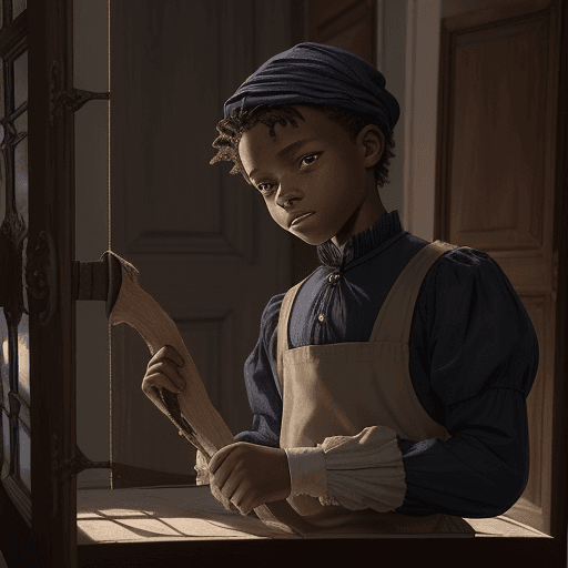AI generated: 14-year old Hyacinthe, a carpenter’s apprentice, is left alone on Christmas Eve to finish crafting a...