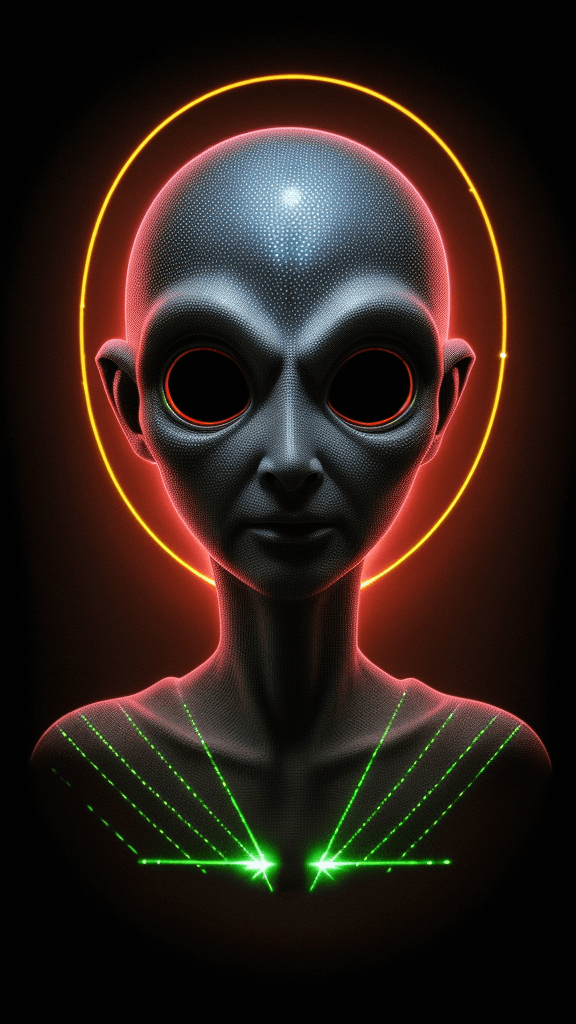AI generated: 4d 8k 16k laser art rfktrstyle 8k 16k alien being masterpiece,horror