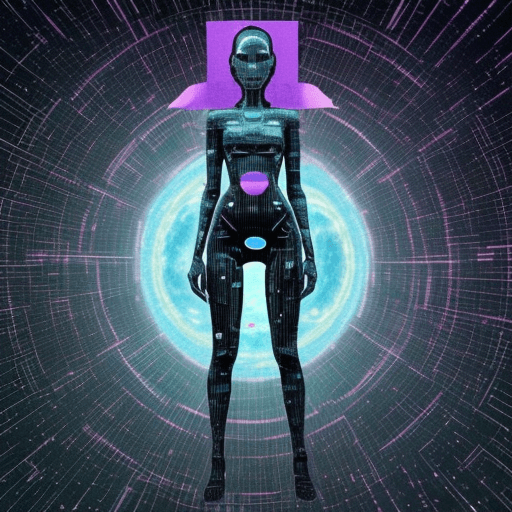 AI generated: (4k4d rfktrstyle "the android stared at me a strange hybrid semi anthrop morpic from the waste up bu...