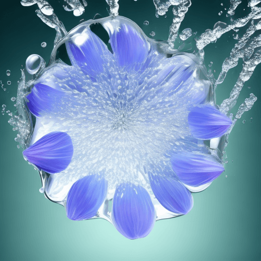 AI generated: Water suspended in the air, flower-like shape, transparent,HD，16K