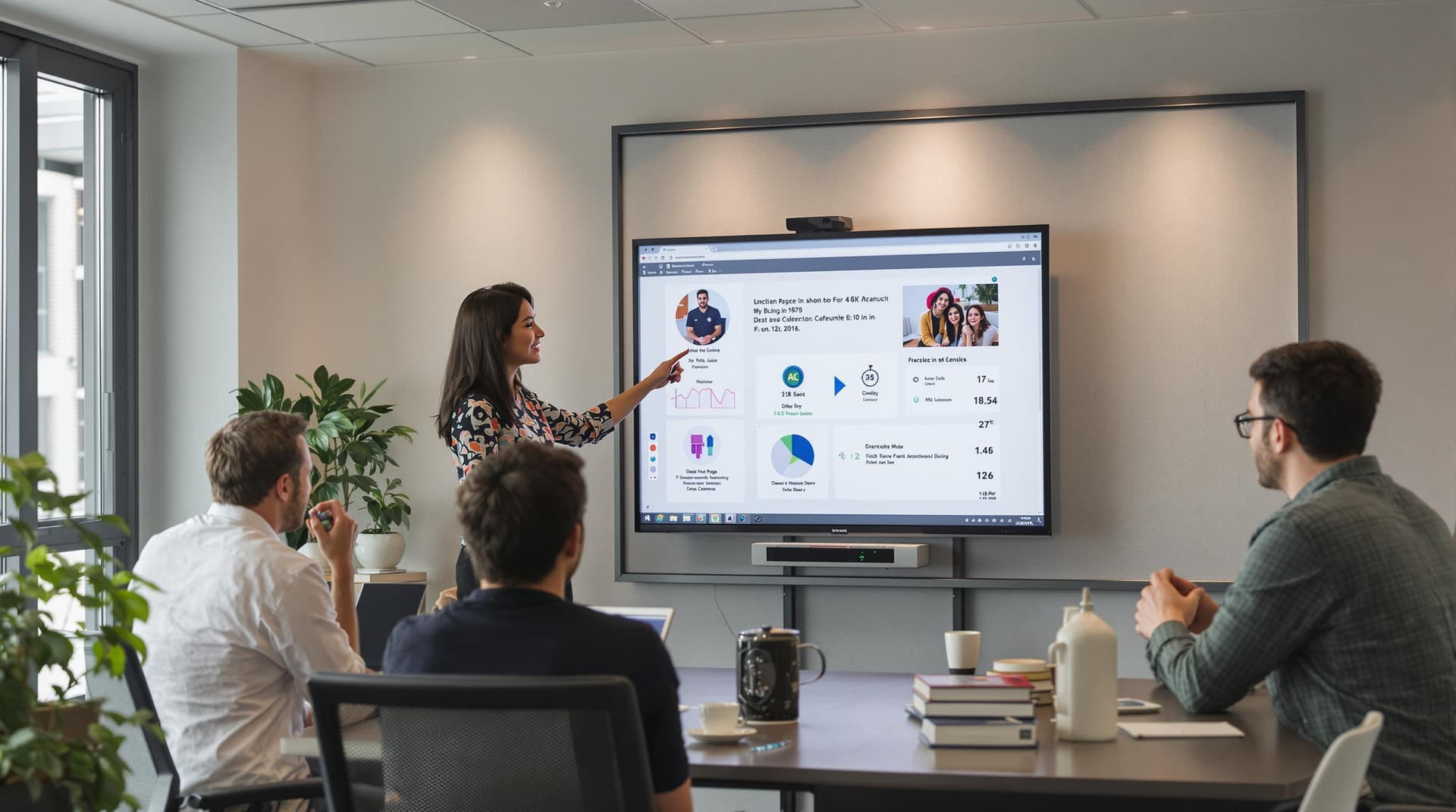 AI generated: /imagine prompt: Diverse team collaborating in modern coworking space, 28-year-old East Asian woman ...