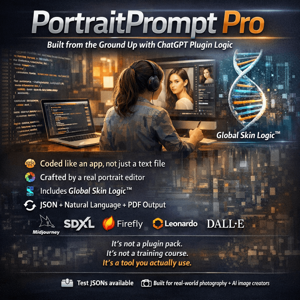 AI generated: 🔧 Built from the Ground Up with ChatGPT Plugin Logic

PortraitPrompt Pro was developed using a cu...