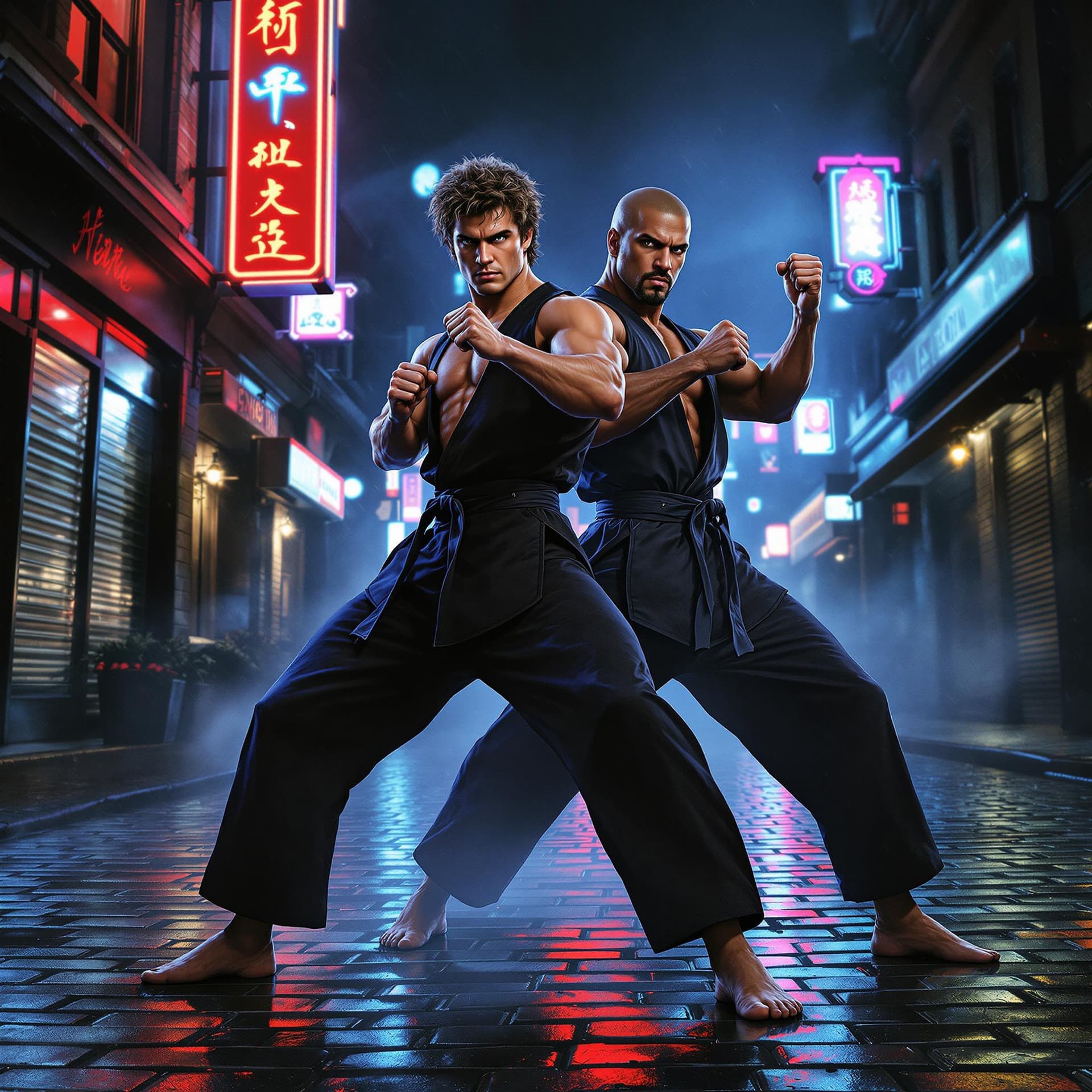 AI generated: A hyperrealistic 80s-style cinematic poster design for American Ninja 2: The Confrontation. The post...