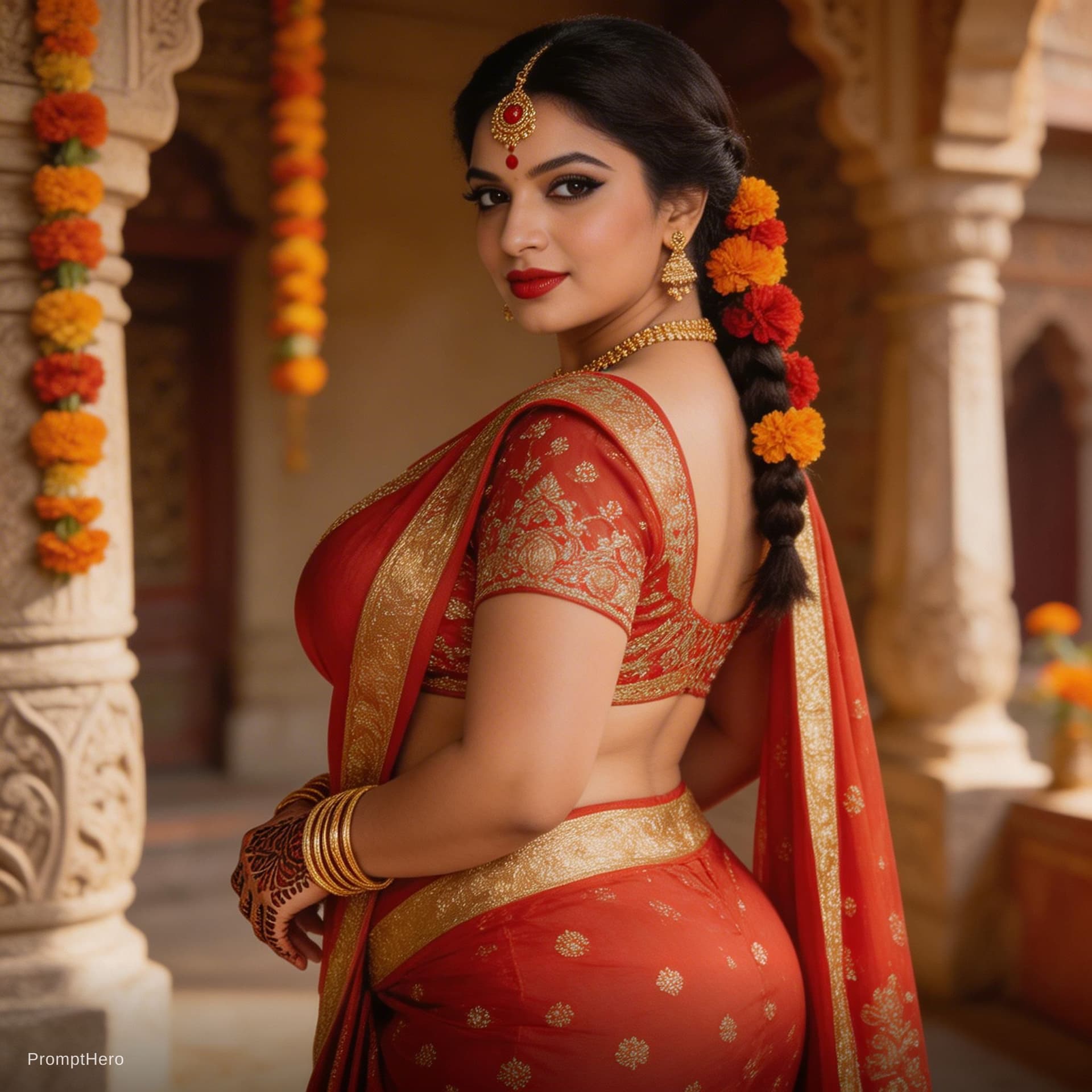 AI generated: Create a sexy girl in india style. and look like sexy very big boob, curvy Ass