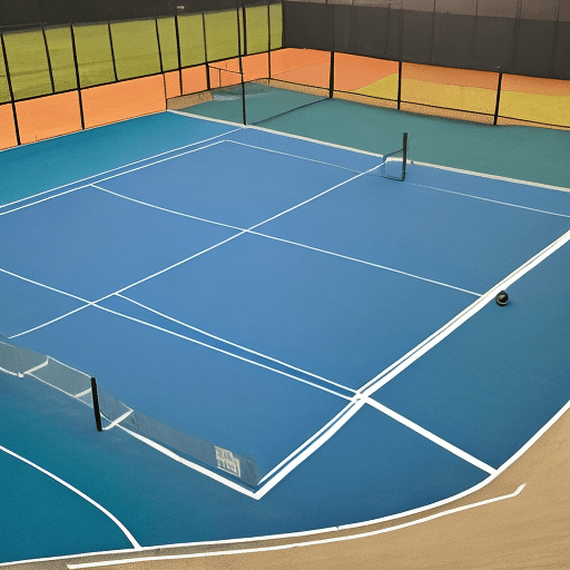 AI generated: Create a high-quality, professional LinkedIn image of a modern, well-lit padel court that conveys le...