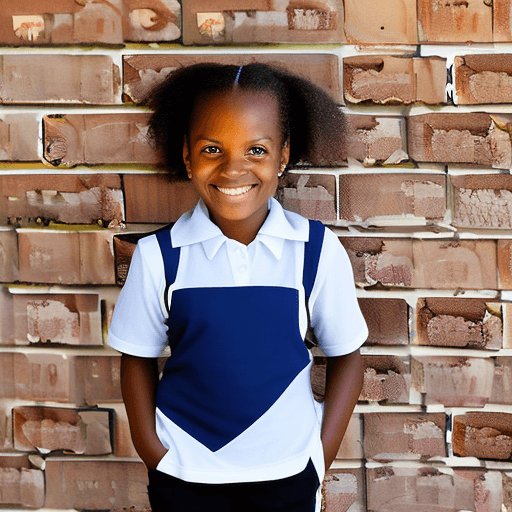AI generated: 9 year old South African mixed race girl in a school uniform 
