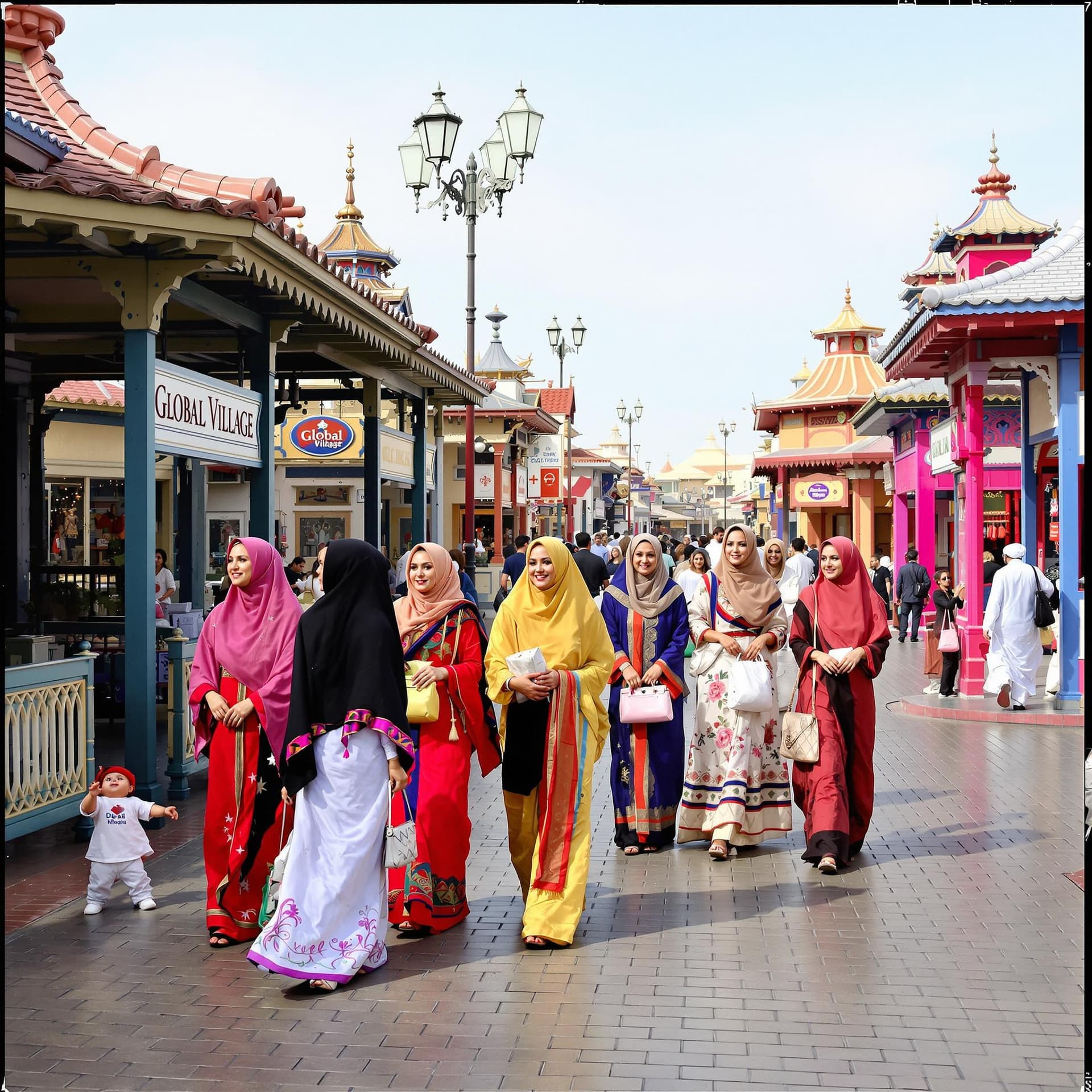 AI generated: 10. **Multikulturelle Szene: Frauen aus verschiedenen Ländern in Global Village**  
   Eine Gruppe v...