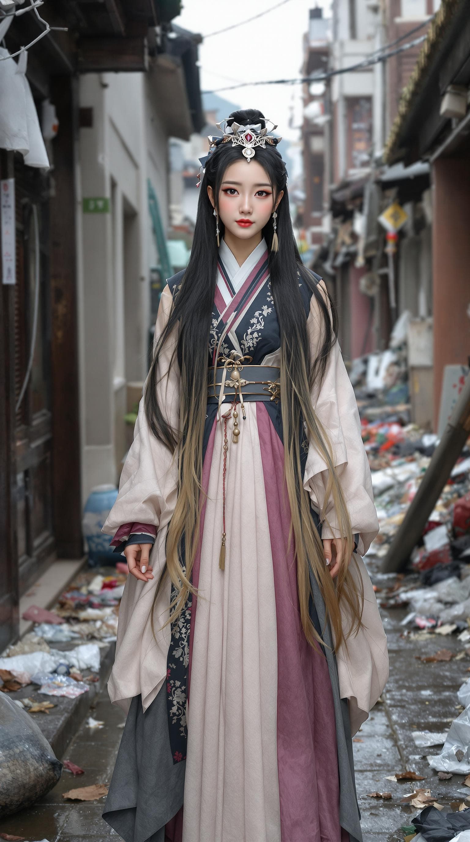 AI generated: a professional photo of a exceptionally of the most beautiful (Chinese peasant girl) girl in China, ...